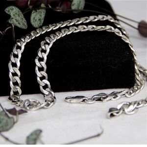 VTG HEAVY 33g Sterling Silver 925 Italy Curb Link Chain Necklace 20in 6.5mm